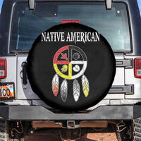 Native American Spare Tire Cover Medicine Wheel Dreamcatcher Spirit Animal Paws - Wonder Print Shop