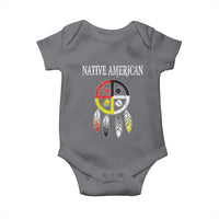 Native American Baby Onesie Medicine Wheel Dreamcatcher Spirit Animal Paws - Wonder Print Shop