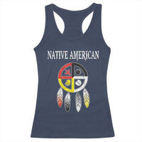 Native American Racerback Tank Top Medicine Wheel Dreamcatcher Spirit Animal Paws - Wonder Print Shop
