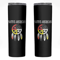 Native American Skinny Tumbler Medicine Wheel Dreamcatcher Spirit Animal Paws - Wonder Print Shop