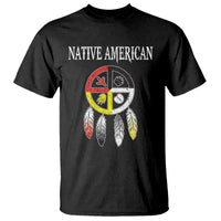 Native American T Shirt Medicine Wheel Dreamcatcher Spirit Animal Paws - Wonder Print Shop
