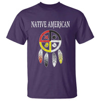 Native American T Shirt Medicine Wheel Dreamcatcher Spirit Animal Paws - Wonder Print Shop
