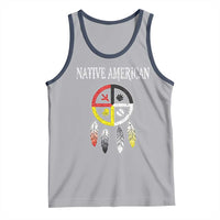 Native American Tank Top Medicine Wheel Dreamcatcher Spirit Animal Paws - Wonder Print Shop