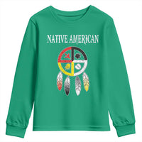 Native American Youth Sweatshirt Medicine Wheel Dreamcatcher Spirit Animal Paws - Wonder Print Shop