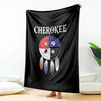 Cherokee Throw Blanket Native American Tribes Medicine Wheel Dreamcatcher Spirit Animal Paws - Wonder Print Shop