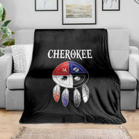 Cherokee Throw Blanket Native American Tribes Medicine Wheel Dreamcatcher Spirit Animal Paws - Wonder Print Shop