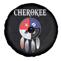 Cherokee Spare Tire Cover Native American Tribes Medicine Wheel Dreamcatcher Spirit Animal Paws - Wonder Print Shop