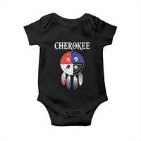 Cherokee Baby Onesie Native American Tribes Medicine Wheel Dreamcatcher Spirit Animal Paws - Wonder Print Shop