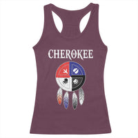 Cherokee Racerback Tank Top Native American Tribes Medicine Wheel Dreamcatcher Spirit Animal Paws - Wonder Print Shop