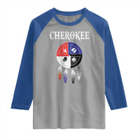 Cherokee Raglan Shirt Native American Tribes Medicine Wheel Dreamcatcher Spirit Animal Paws - Wonder Print Shop