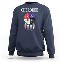 Cherokee Sweatshirt Native American Tribes Medicine Wheel Dreamcatcher Spirit Animal Paws - Wonder Print Shop