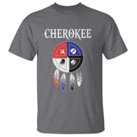 Cherokee T Shirt Native American Tribes Medicine Wheel Dreamcatcher Spirit Animal Paws - Wonder Print Shop