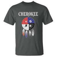 Cherokee T Shirt Native American Tribes Medicine Wheel Dreamcatcher Spirit Animal Paws - Wonder Print Shop