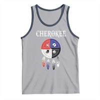 Cherokee Tank Top Native American Tribes Medicine Wheel Dreamcatcher Spirit Animal Paws - Wonder Print Shop