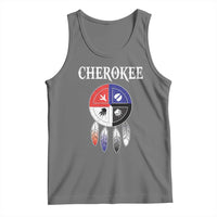 Cherokee Tank Top Native American Tribes Medicine Wheel Dreamcatcher Spirit Animal Paws - Wonder Print Shop