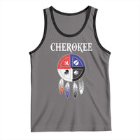 Cherokee Tank Top Native American Tribes Medicine Wheel Dreamcatcher Spirit Animal Paws - Wonder Print Shop