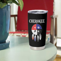 Cherokee Tumbler Cup Native American Tribes Medicine Wheel Dreamcatcher Spirit Animal Paws - Wonder Print Shop