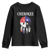 Cherokee Youth Sweatshirt Native American Tribes Medicine Wheel Dreamcatcher Spirit Animal Paws - Wonder Print Shop