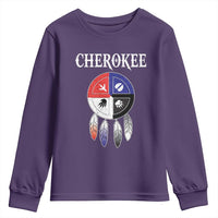 Cherokee Youth Sweatshirt Native American Tribes Medicine Wheel Dreamcatcher Spirit Animal Paws - Wonder Print Shop