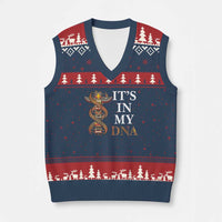 Native American V-Neck Knit Sweater Vest It's In My DNA Totem Indigenous USA - Wonder Print Shop