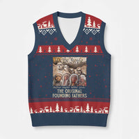 Native American V-Neck Knit Sweater Vest The Original Founding Fathers We The People Indian Tribe Chief - Wonder Print Shop