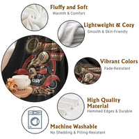 Native American Rider Throw Blanket American Indian Legendary Motorcycle Vintage Pin Up Girl - Wonder Print Shop