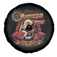 Native American Rider Spare Tire Cover American Indian Legendary Motorcycle Vintage Pin Up Girl - Wonder Print Shop