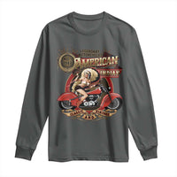 Native American Rider Long Sleeve Shirt American Indian Legendary Motorcycle Vintage Pin Up Girl - Wonder Print Shop