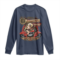 Native American Rider Long Sleeve Shirt American Indian Legendary Motorcycle Vintage Pin Up Girl - Wonder Print Shop