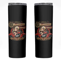 Native American Rider Skinny Tumbler American Indian Legendary Motorcycle Vintage Pin Up Girl - Wonder Print Shop