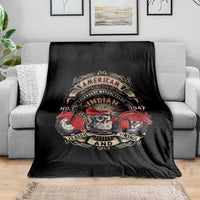 Native American Rider Throw Blanket American Indian Legendary Motorcycle Vintage Biker - Wonder Print Shop