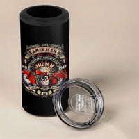 Native American Rider 4 in 1 Can Cooler Tumbler American Indian Legendary Motorcycle Vintage Biker - Wonder Print Shop