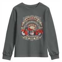 Native American Rider Youth Sweatshirt American Indian Legendary Motorcycle Vintage Biker - Wonder Print Shop