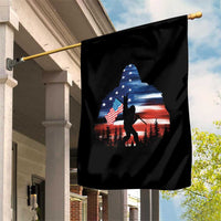 Funny Bigfoot Night Stroll American Flag Garden Flag Patriotic 4th July - Wonder Print Shop
