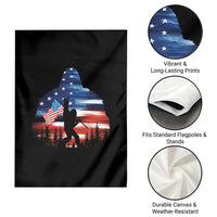 Funny Bigfoot Night Stroll American Flag Garden Flag Patriotic 4th July - Wonder Print Shop