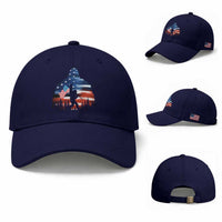 Funny Bigfoot Night Stroll American Flag Baseball Cap Patriotic 4th July