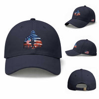 Funny Bigfoot Night Stroll American Flag Baseball Cap Patriotic 4th July