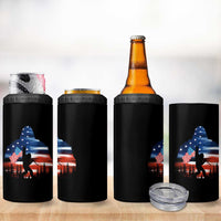 Funny Bigfoot Night Stroll American Flag 4 in 1 Can Cooler Tumbler Patriotic 4th July - Wonder Print Shop