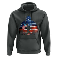 Funny Bigfoot Night Stroll American Flag Hoodie Patriotic 4th July - Wonder Print Shop