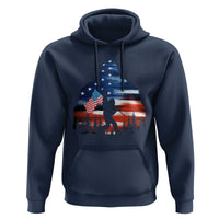 Funny Bigfoot Night Stroll American Flag Hoodie Patriotic 4th July - Wonder Print Shop