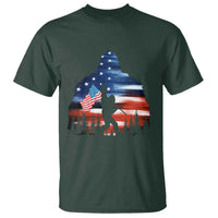 Funny Bigfoot Night Stroll American Flag T Shirt Patriotic 4th July - Wonder Print Shop