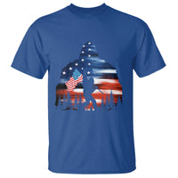 Funny Bigfoot Night Stroll American Flag T Shirt Patriotic 4th July - Wonder Print Shop