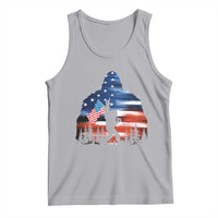 Funny Bigfoot Night Stroll American Flag Tank Top Patriotic 4th July - Wonder Print Shop
