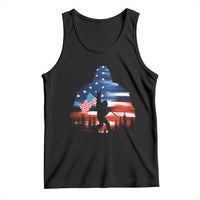Funny Bigfoot Night Stroll American Flag Tank Top Patriotic 4th July - Wonder Print Shop