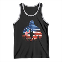Funny Bigfoot Night Stroll American Flag Tank Top Patriotic 4th July - Wonder Print Shop