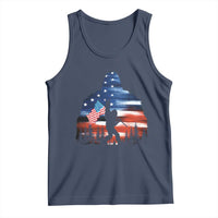 Funny Bigfoot Night Stroll American Flag Tank Top Patriotic 4th July - Wonder Print Shop