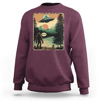 Funny Bigfoot Sasquatch Alien Spaceship UFO Introvert Bruh Sweatshirt - Wonder Print Shop