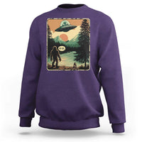 Funny Bigfoot Sasquatch Alien Spaceship UFO Introvert Bruh Sweatshirt - Wonder Print Shop