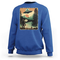 Funny Bigfoot Sasquatch Alien Spaceship UFO Introvert Bruh Sweatshirt - Wonder Print Shop