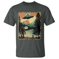 Funny Bigfoot Sasquatch Alien Spaceship UFO Introvert Bruh T Shirt - Wonder Print Shop